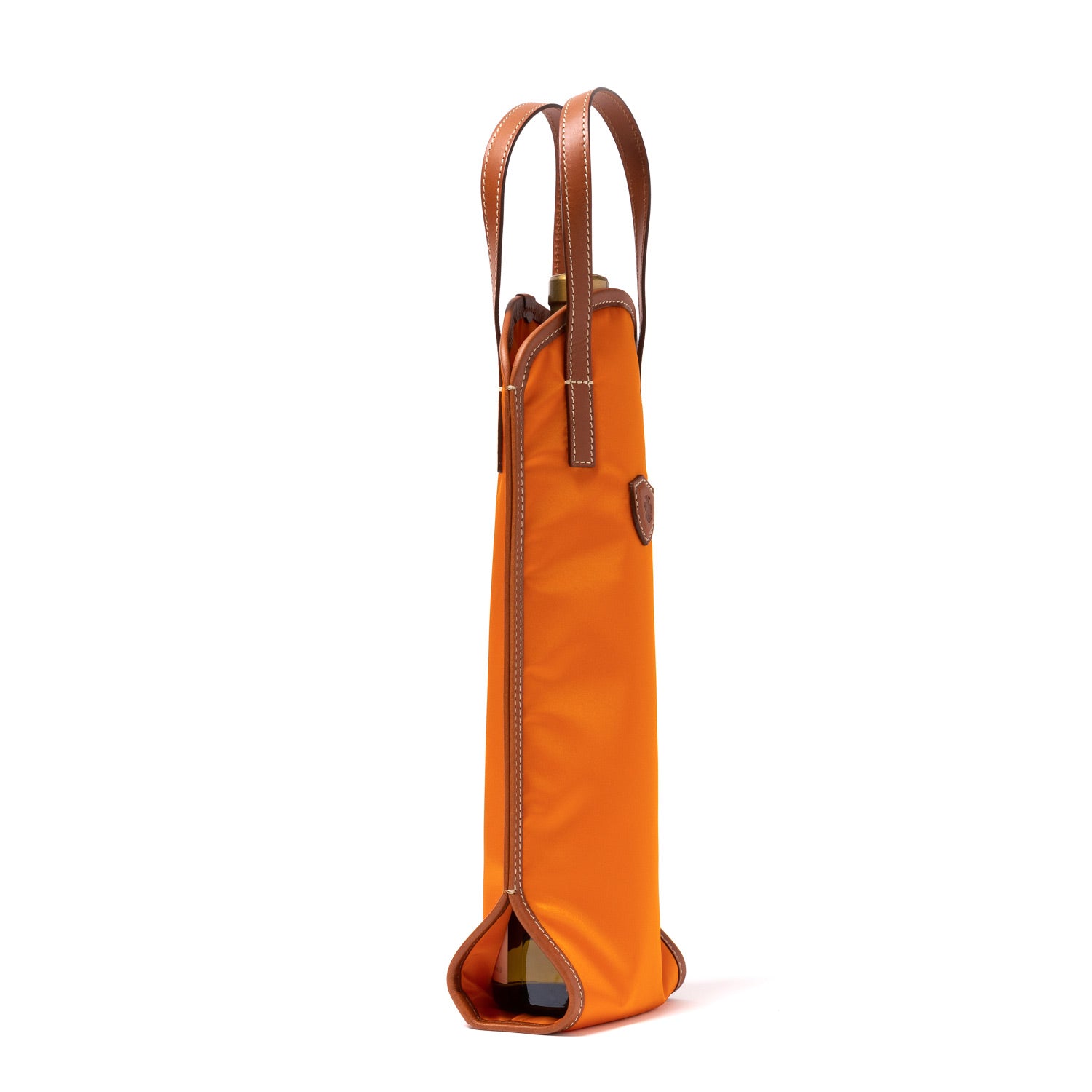 Bottle Bag "Grand Cru" made of Felisi Nylon and Saddle Leather - handmade